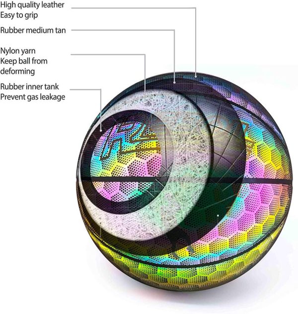 Smileboy Official Holographic Reflective Flash Glowing Luminous Basketball 4