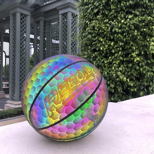 Smileboy Official Holographic Reflective Flash Glowing Luminous Basketball 5
